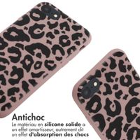 imoshion Coque design en silicone avec cordon Apple iPhone SE (2022 / 2020) / 8 / 7 - Animal Pink