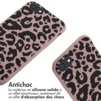 imoshion Coque design en silicone avec cordon iPhone SE (2022 / 2020) / 8 / 7 - Animal Pink