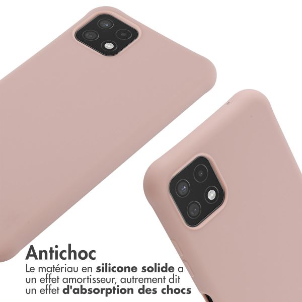 imoshion ﻿Coque en silicone avec cordon Samsung Galaxy A22 (5G) - Sand Pink