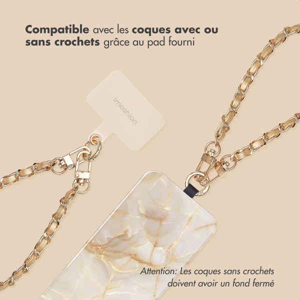 imoshion Ensemble de cordons de téléphone en cuir PU – Champagne