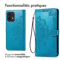 imoshion Etui de téléphone portefeuille Mandala Motorola Edge 40 Pro - Turquoise