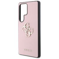Guess Coque 4G Metal Logo Saffiano Samsung Galaxy S25 Ultra - Rose