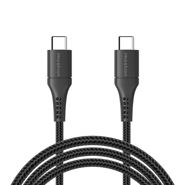 imoshion Braided USB-C vers câble USB-C - 3 mètre - Noir