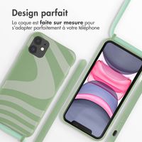 imoshion Coque design en silicone avec cordon iPhone 11 - Retro Green