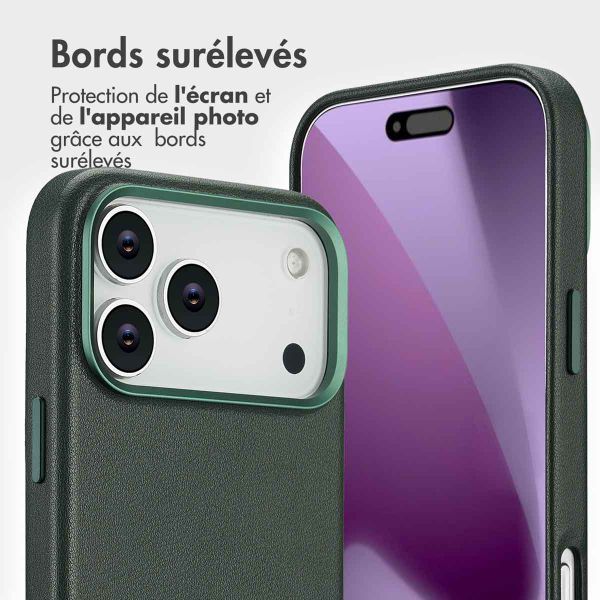 Accezz Étui de télephone portefeuille en cuir 2-en-1 avec MagSafe Apple iPhone 17 Pro Max - Cedar Green