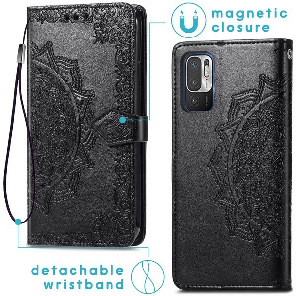 imoshion Etui de télephone Mandala Xiaomi Redmi Note 10 (5G) - Noir