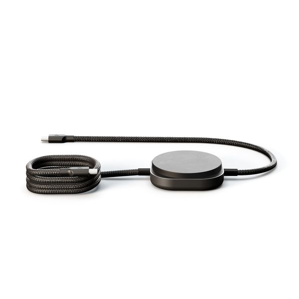 Zens Câble USB-C Pro 2 avec chargeur sans fil pour téléphone / earbuds - MagSafe et Qi2 - Noir