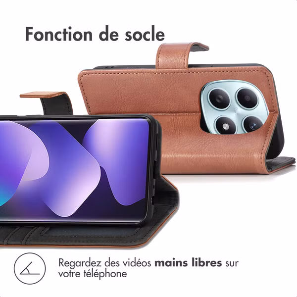 imoshion Étui de télephone portefeuille Xiaomi Redmi Note 15 (5G) - Marron