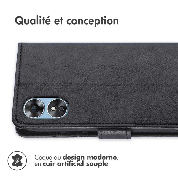 imoshion Étui de téléphone portefeuille Luxe Oppo A17 - Noir