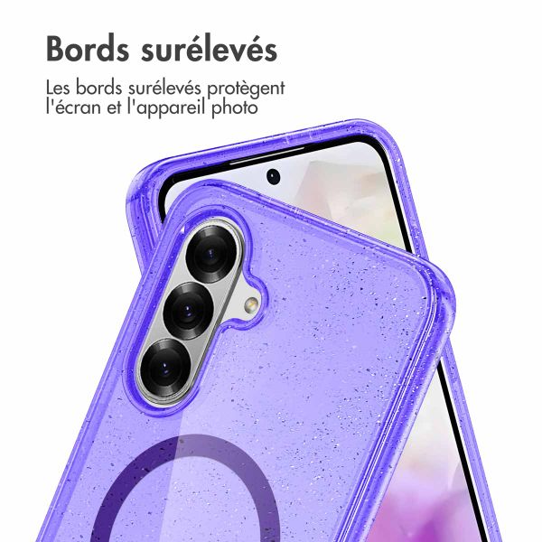 imoshion Coque Pailletée avec MagSafe Samsung Galaxy A56 - Paillettes Violet