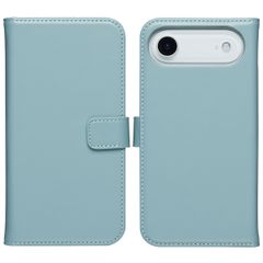 Selencia Étui portefeuille en cuir véritable Apple iPhone 17 Air - Air Blue