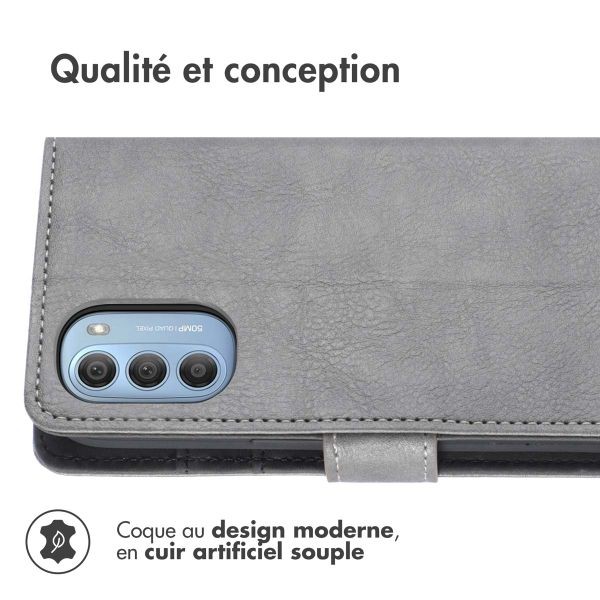 imoshion Étui de téléphone portefeuille Luxe Motorola Moto G51 - Gris