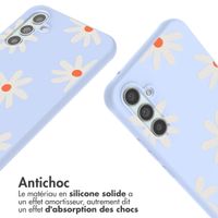 imoshion Coque design en silicone avec cordon Samsung Galaxy A34 (5G) - Lila Flower Distance