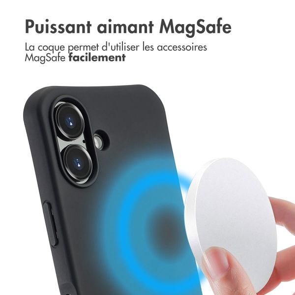 imoshion Coque arrière Color avec cordon amovible et MagSafe Apple iPhone 16 - Noir