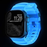 Nomad Bracelet Rocky Point Apple Watch Series 1 t/m 11 / SE / Ultra (44/45/46/49 mm) - Icy Blue Glow TItanium
