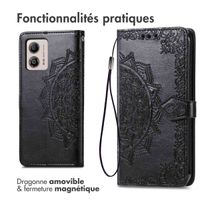 imoshion Etui de téléphone portefeuille Mandala Motorola Moto G53 - Noir