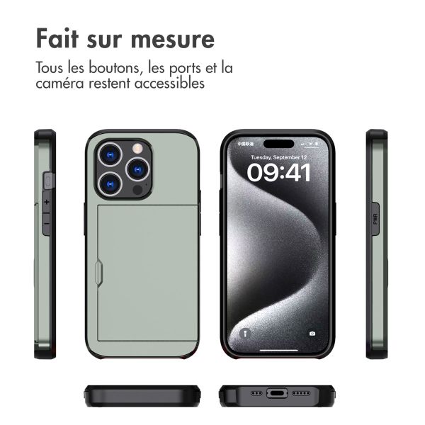 imoshion Coque arrière avec porte-cartes iPhone 15 Pro - Vert foncé