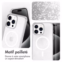 imoshion Coque Pailletée avec MagSafe Apple iPhone 15 Pro Max - Paillettes Transparent