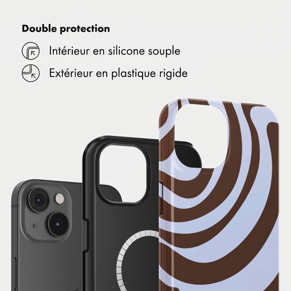 Selencia Coque arrière Vivid avec MagSafe Apple iPhone 14 - Dream Swirl Chocolate