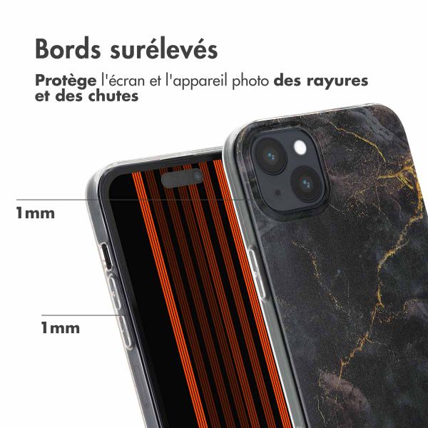 imoshion Coque Design Apple iPhone 15 Plus - Black Marble Transparent