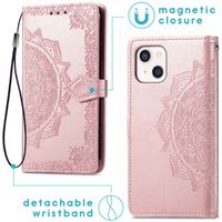 imoshion Etui de téléphone portefeuille Mandala iPhone 13 - Rose or