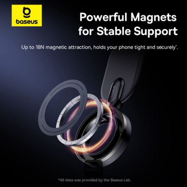 Baseus C02 Go Support de téléphone voiture - Magnétique - Tableau de bord et console centrale - Cluster Black