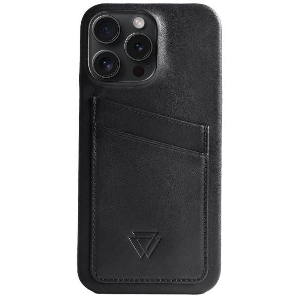 Wachikopa Coque Full Wrap C.C. avec 2 porte-cartes iPhone 15 Pro - Black