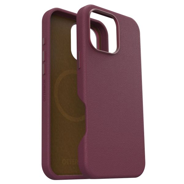 OtterBox Coque en cuir de cactus Symmetry MagSafe iPhone 16 Pro Max - Maroon Bells