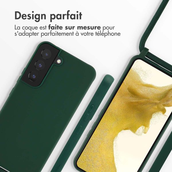 imoshion Coque en silicone avec cordon Samsung Galaxy S22 - Vert foncé