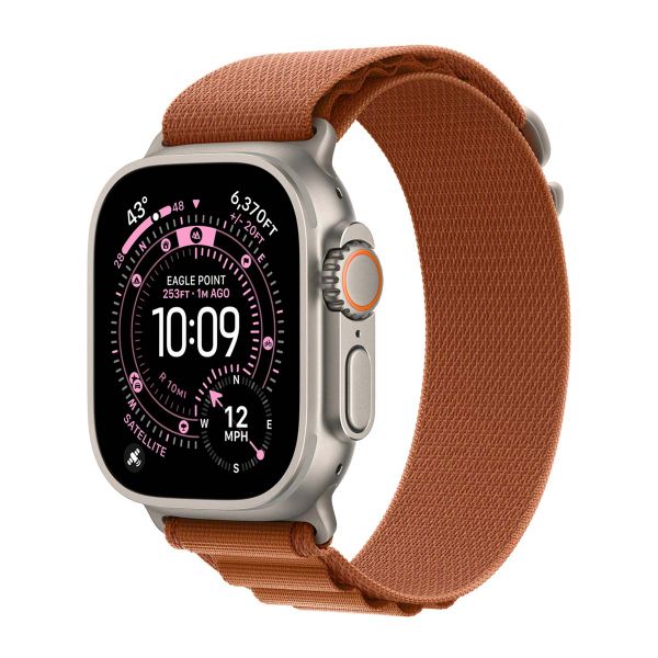 Apple Bracelet Alpine Loop Apple Watch Series 1 - 11 / SE / Ultra (44/45/46/49 mm) - Taille S - Terracotta / Black Titanium