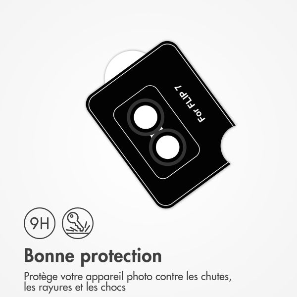 imoshion Protection Caméra en verre trempé 2 Pack Samsung Galaxy Z Flip 7 - Noir