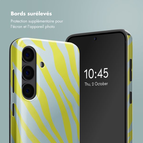 Selencia Coque arrière Vivid Samsung Galaxy S24 - Zebra Winter Sky Titanium Yellow