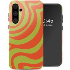 Selencia Coque arrière Vivid Samsung Galaxy A55 - Wavy Swirl Orange Fern