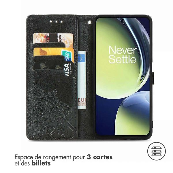 imoshion Etui de téléphone portefeuille Mandala OnePlus Nord CE 3 Lite - Noir