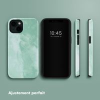 Selencia Coque arrière Vivid Tough avec MagSafe iPhone 14 - Marble Grayed Jade