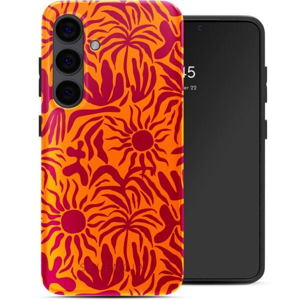 Selencia Coque arrière Vivid Tough Samsung Galaxy S24 - Tropical Vibes Apricot