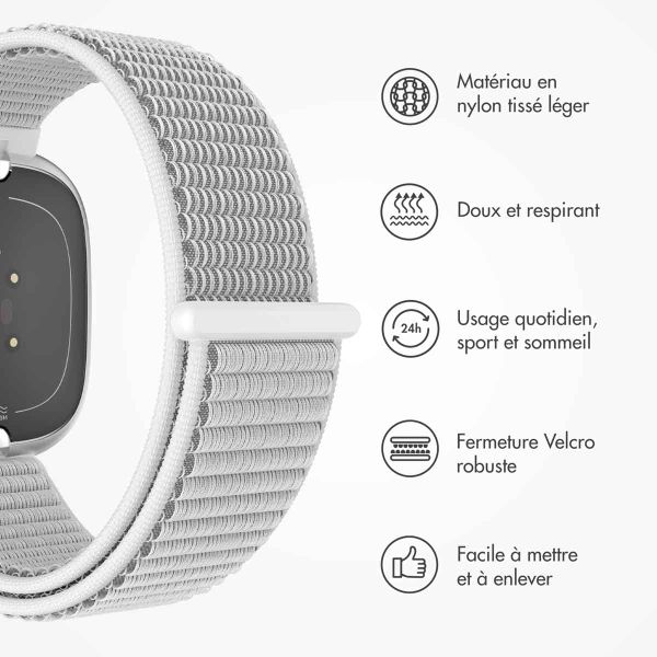 imoshion Bracelet en nylon Fitbit Versa 4/ 3 / Sense (2) - Gris