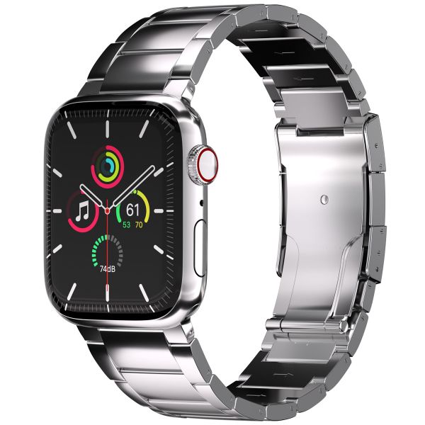 Accezz Bracelet en acier Titane Brillant Apple Watch Series 1 á 9 / SE (38/40/41 mm) | Series 10 (42 mm) - Argent