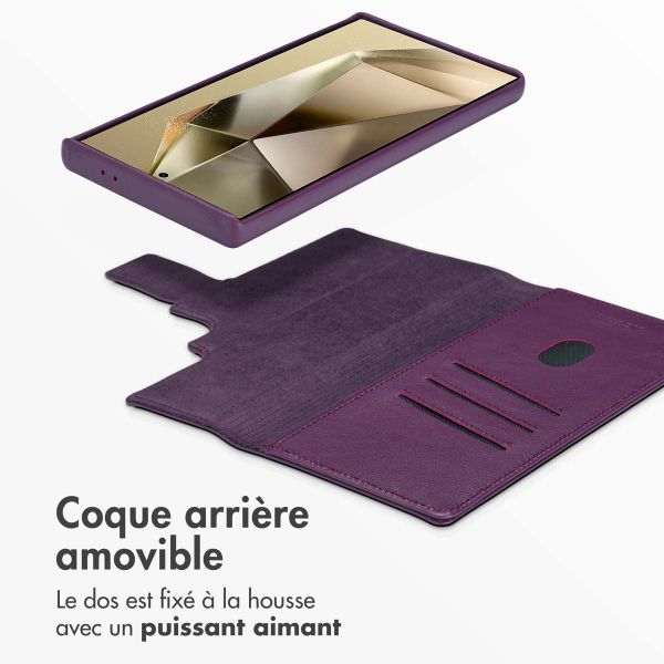 Accezz Étui de téléphone portefeuille en cuir 2-en-1 avec MagSafe Samsung Galaxy S24 Ultra - Heath Purple