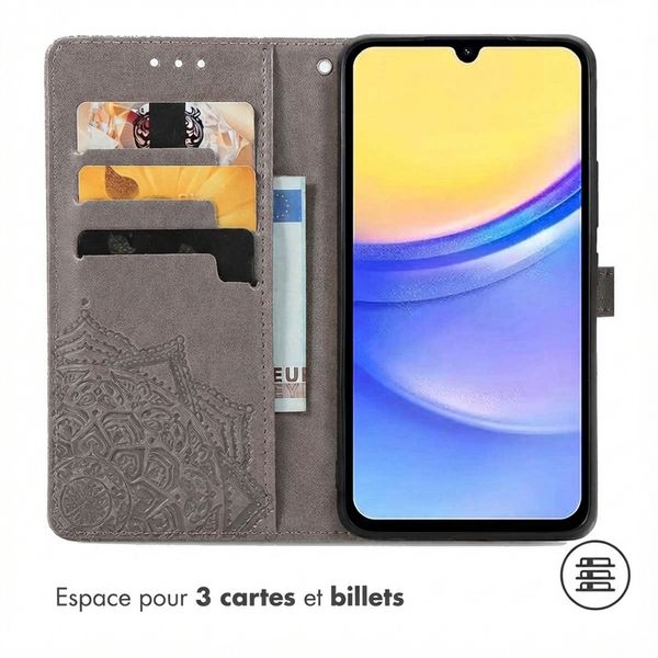 imoshion Etui de télephone Mandala Samsung Galaxy A15 (5G/4G) - Gris