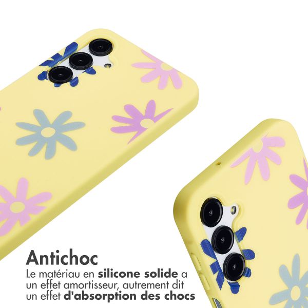 imoshion Coque design en silicone avec cordon Samsung Galaxy A16 - Yellow Flower Distance