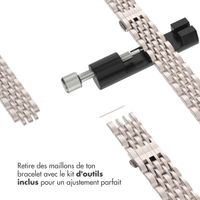 Selencia Bracelet en acier slim style Jubilee Apple Watch Series 1 à 9 / SE (38/40/41 mm) | Series 10 (42 mm) - Lumière Stellaire