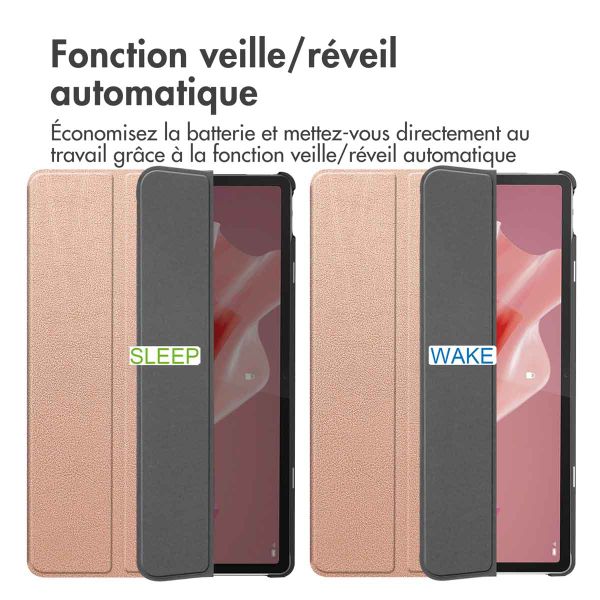 imoshion Coque tablette Trifold Lenovo Tab P12 - Rose Dorée