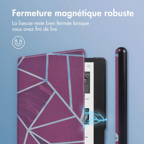 imoshion Design Slim Hard Case Sleepcover Kobo Elipsa 2E - Bordeaux Graphic