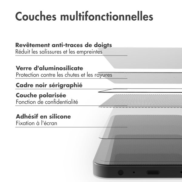 Accezz Protection d'écran en verre trempé Privacy Apple iPhone SE (2022 / 2020)