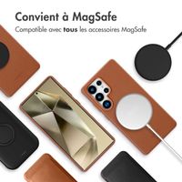 Accezz Coque arrière en cuir avec Magsafe Samsung Galaxy S25 Ultra - Sienna Brown