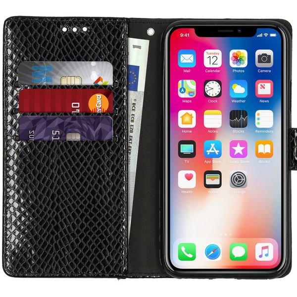 Etui de téléphone imprimé de serpent iPhone X / Xs - Noir