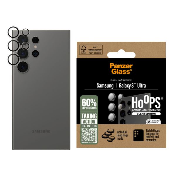 PanzerGlass Protection Caméra Hoops Optic Rings Samsung Galaxy S25 Ultra - Transparent