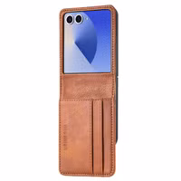 imoshion Étui de télephone portefeuille Luxe Samsung Galaxy Z Flip 7 - Marron