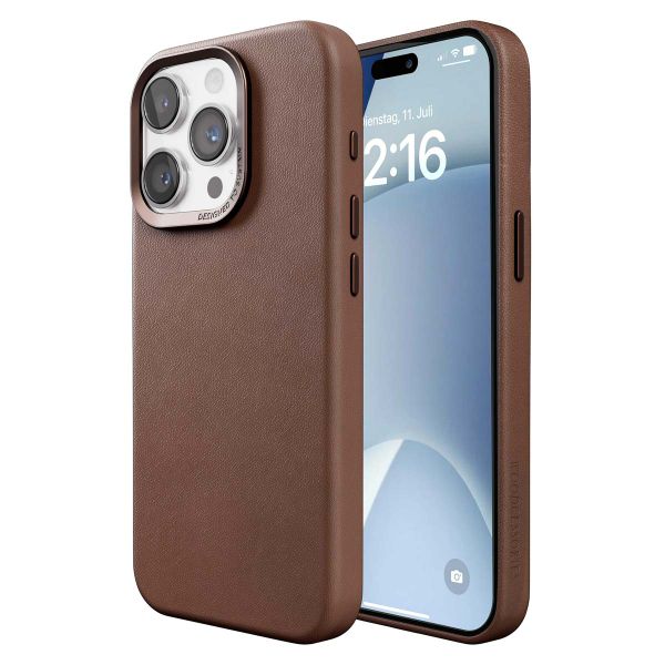 Woodcessories Coque Bio Leather MagSafe iPhone 15 Pro - Brun